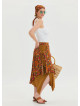 Mustard Bohemian Skirt with Elastic Waist and Tie Detail 4520